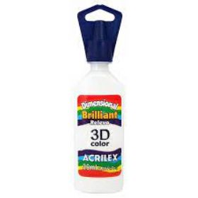 Tinta 3D Brilhante Branca Acrilex 