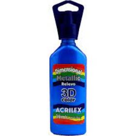Tinta 3D Metálica Azul Caribe Acrilex