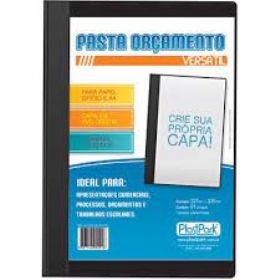 Pasta Orçamento Preta c/ grampo Plástica PlastPark