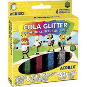 Cola GLITTER c/ 6 cores ACRILEX