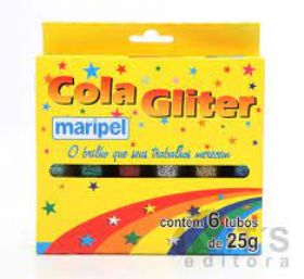 Cola c/ GLITTER c/ 6 cores MARIPEL 