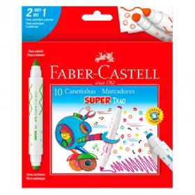 Caneta Hidrocor 10 cores SUPER DUO Faber-Castell