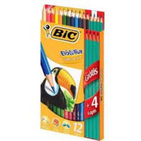 Lápis de cor c/ 12 +4 lápis grafite 