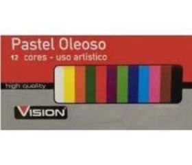 Giz de cera pastel oleoso c/12 cores Vision 