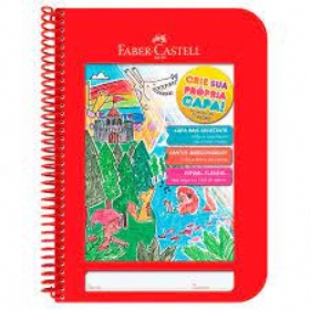 Caderno Faber-CASTELL Vermelho 96 folhas capa mole 