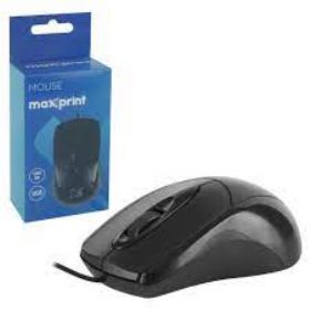 Mouse óptico scroll USB PRETO Maxprint