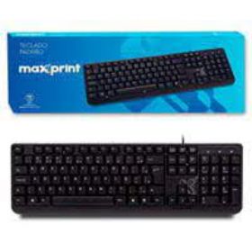 Teclado Padrão USB preto,ABNT 2 Maxiprint